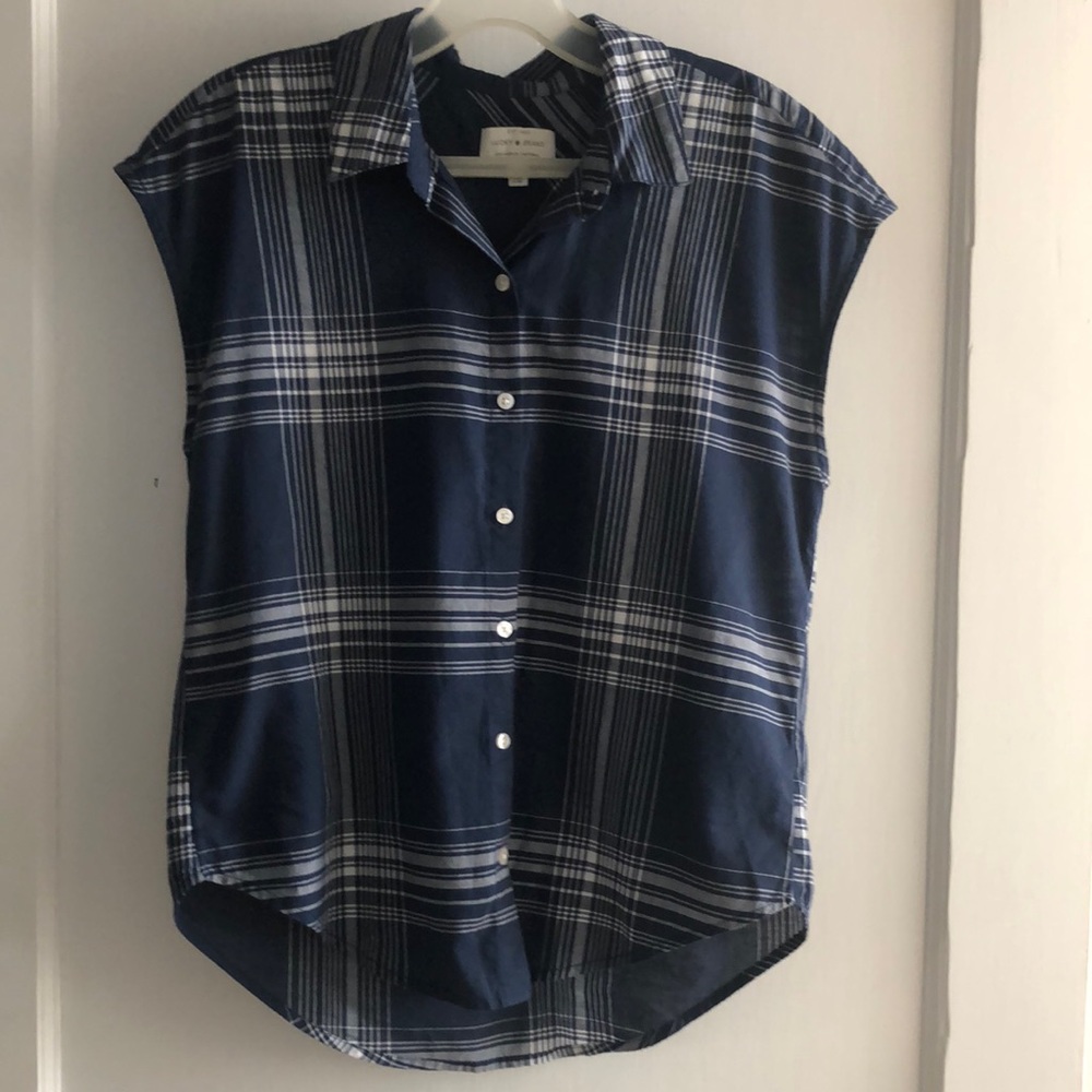 Lucky Brand plaid lightweight button down tank top